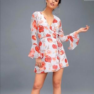 Lulus floral wrap dress